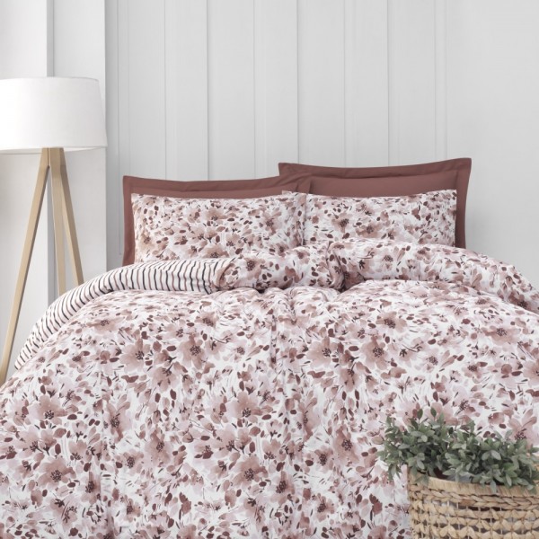 BİCE 200X220 RANFORCE NEVRESİM TAKIMI (50X70) KUTULU-CİNNAMON