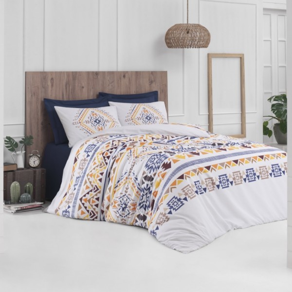 ETHNİC 160X220 RANFORCE NEVRESİM TAKIMI (50X70) KUTULU