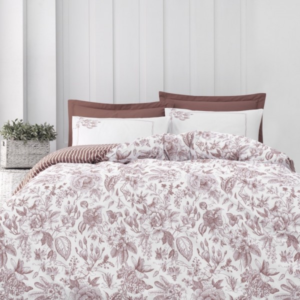 GRAZİA 200X220 RANFORCE NEVRESİM TAKIMI (50X70) KUTULU-CİNNAMON