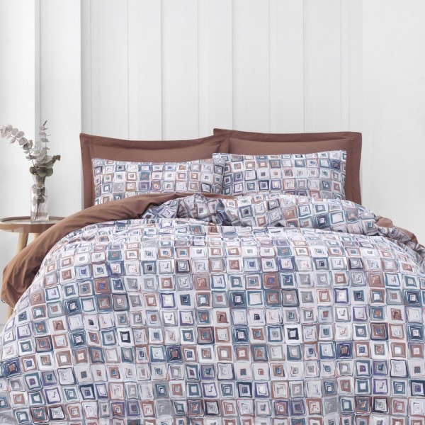 MARTELLİ 160X220 RANFORCE NEVRESİM TAKIMI (50X70) KUTULU-CİNNAMON