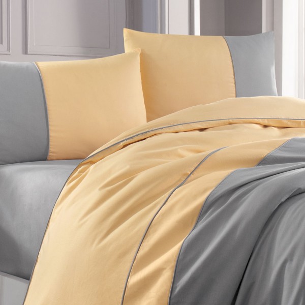 THOR 200X220 BİYELİ DÜZ RANFORCE NEVRESİM TAKIMI-GRİ