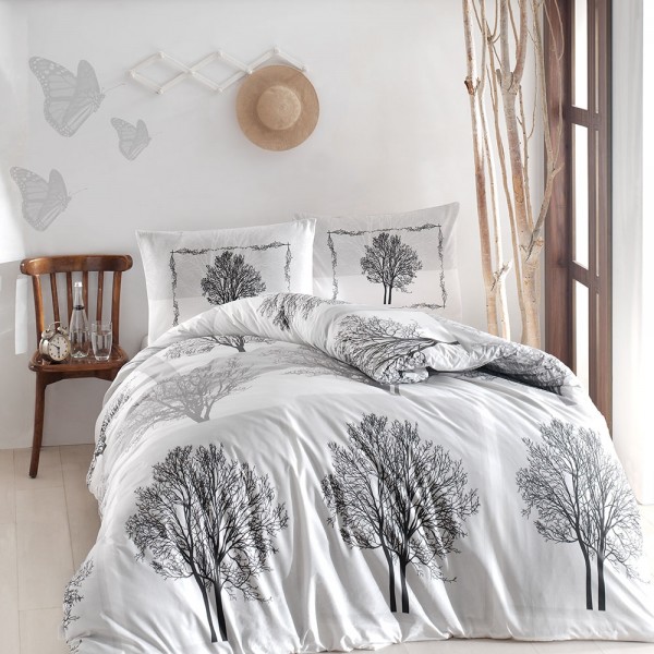 TREE RANFORCE NEVRESİM TAKIMI (50X70) KUTULU-GRİ