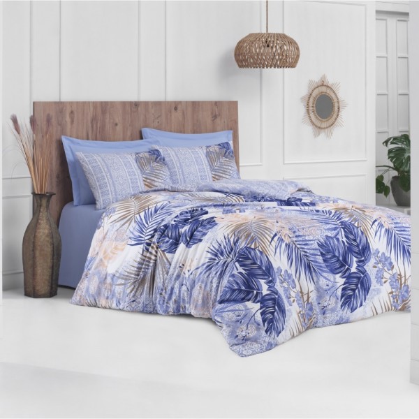 VALERON 160X220 RANFORCE NEVRESİM TAKIMI (50X70) KUTULU-İNDİGO